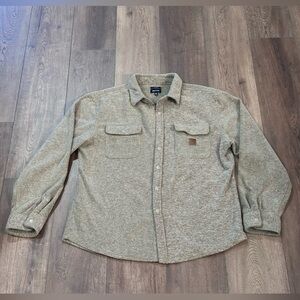 Men’s Brixton Fleece Button-Up Oatmeal Shirt Size XL